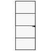 vidaXL Binnendeur 83x201,5 cm gehard glas en aluminium smal zwart