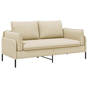 vidaXL 2-Zits Sofa Cr&egrave;mekleurig 188 x 81 x 89 cm Stof