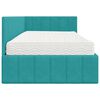 vidaXL Hoekbedframe met Matras met matras 2 pcs Turquoise Fluweel