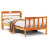 vidaXL Bedframe met hoofdbord massief grenenhout wasbruin 100x200 cm