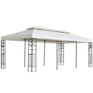 vidaXL Prieel met dubbel dak 6x3 m wit
