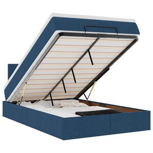 vidaXL Ottoman bed met matras 120x190 cm stof blauw