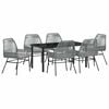 vidaXL Tuin eettafelset 7 st Grijs poly rattan