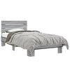 vidaXL Bedframe bewerkt hout en metaal grijs sonoma eiken 90x190 cm