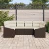 vidaXL Bankstel met kussen 6 pcs Bruin poly rattan