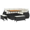 vidaXL Tuinbankenset 8 st Zwart poly rattan