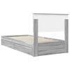 vidaXL Opslag bed met hoofdeinde Grijs Sonoma 90 x 190 cm Bewerkt hout