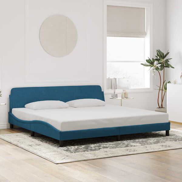 vidaXL Bedframe "Dover" fluweel blauw 200x200 cm
