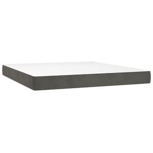 vidaXL Pocketveringmatras medium 160x200x20 cm fluweel donkergrijs
