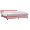 vidaXL Boxspring met matras fluweel roze 180x210 cm