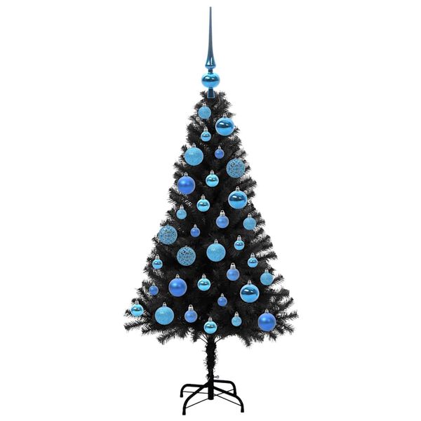 vidaXL Kerstboom met 150 LED met standaard Zwart 120 cm PVC