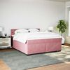 vidaXL Boxspring met matras fluweel roze 180x200 cm