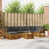 vidaXL Sofa-Sets 8 pcs Natuurlijk en Antraciet Massief Acaciahout