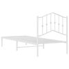 vidaXL Bedframe met hoofdbord metaal wit 80x200 cm