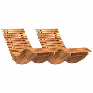 vidaXL Lounger 2 st Massief Acaciahout Bruin