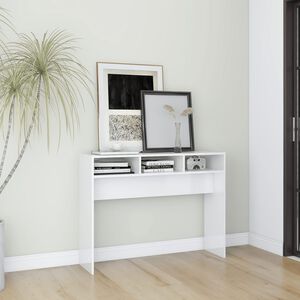 vidaXL Wandtafel 105x30x80 cm bewerkt hout hoogglans wit