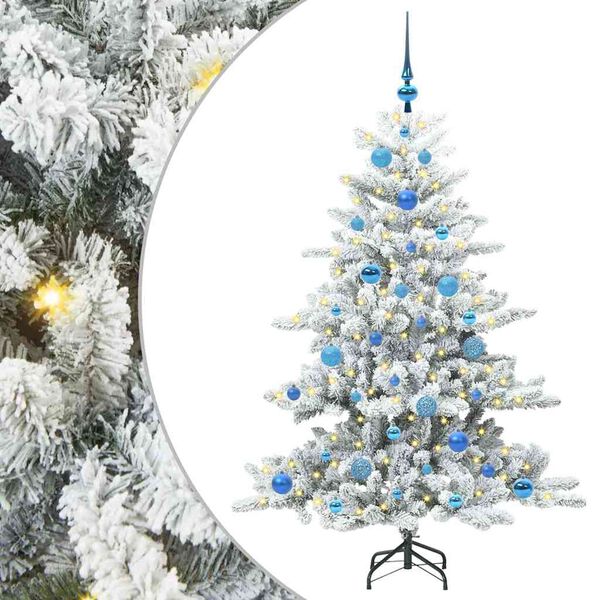 vidaXL Kunstmatige Inklapbare Kerstboom Wit 150 cm PVC en staal