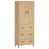 vidaXL Hoge kast 69,5x34x180 cm bewerkt hout sonoma eikenkleurig