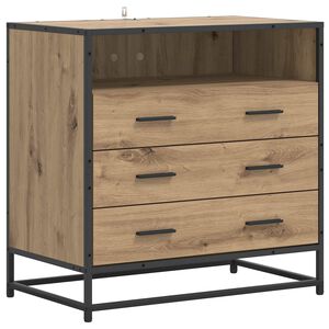 vidaXL Ladenkast 3-Lade Artisanaal eiken 70 x 41 x 70 cm Bewerkt hout