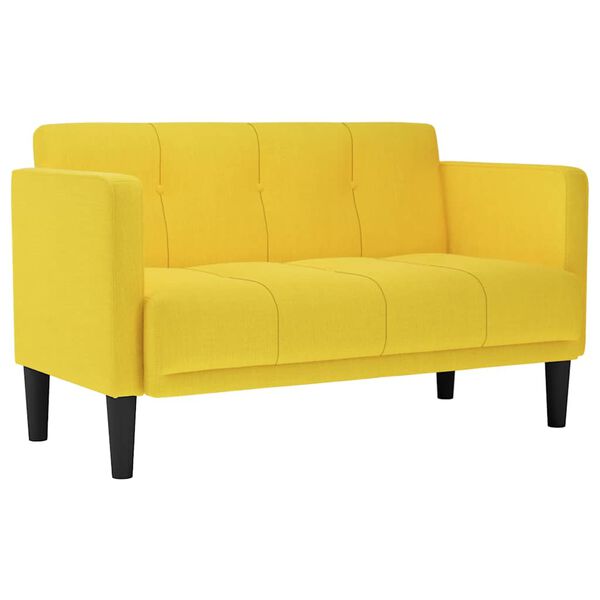 vidaXL Loveseat bank geel 111 cm stof