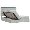 vidaXL LED Opslagbed met Matras Lichtgrijs 200 x 200 cm Fluweel