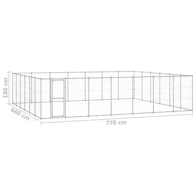 vidaXL Hondenkennel 50,82 m² gegalvaniseerd staal