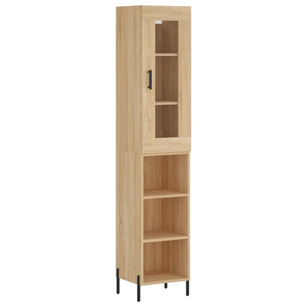 vidaXL Hoge kast 34,5x34x180 cm bewerkt hout sonoma eikenkleurig