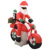 vidaXL Kerstman opblaasbaar op motorfiets LED IP44 160 cm