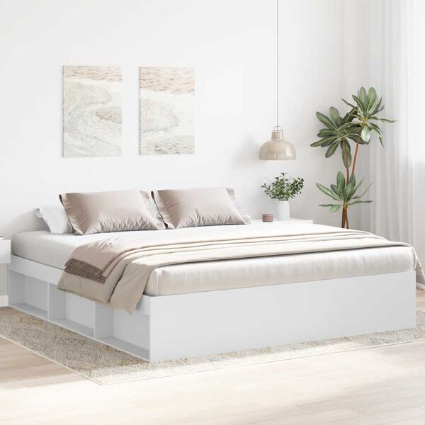 vidaXL Bedframe wit 200x200 cm