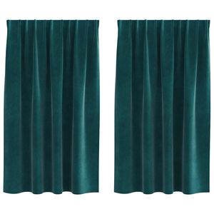 vidaXL Verduisterende gordijnen 2 st Donkergroen 140 x 140 cm fluweel