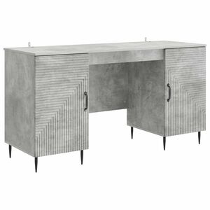 vidaXL Bureau met plank Betongrijs 142,5 x 50 x 75 cm Bewerkt hout