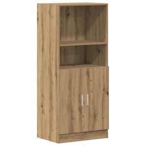 vidaXL Keukenkast 57x41,5x131,5 cm bewerkt hout artisanaal eiken