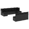 vidaXL 10-delige Loungeset met kussens poly rattan zwart