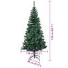 vidaXL Kunstmatig Voorverlicht Kerstboom Groen 210 cm PVC en Metaal