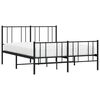 vidaXL Bedframe met hoofd- en voeteneinde metaal zwart 140x190 cm