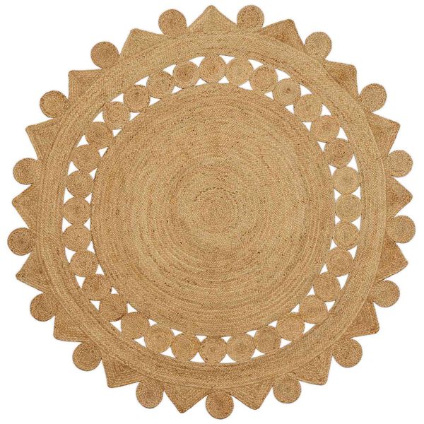 vidaXL Tapijt Bruin Ø 210 cm Jute