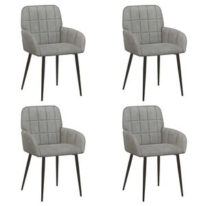 vidaXL Eettafelstoelen 4 st fluweel Lichtgrijs 56.5 x 50 x 85 cm