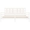 vidaXL Bedframe met hoofdbord massief hout wit