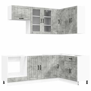 vidaXL Keukenblok LUCCA 8 st Betongrijs Bewerkt hout