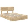 vidaXL Opslag bed met lade Sonoma Eiken 140 x 190 cm Bewerkt hout