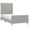 vidaXL Bedframe zonder matras 90x200 cm stof lichtgrijs
