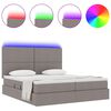 vidaXL Bed met LED-striplichten met hoofdeinde Taupe 180 x 200 cm Stof