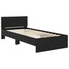vidaXL Bedframe met hoofdeinde Zwart Eiken 90 x 200 cm Bewerkt hout