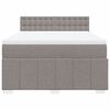 vidaXL Boxspring met matras stof taupe 140x190 cm