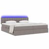 vidaXL Opbergbed met LED met matras met LED Taupe 200 x 200 cm Stof