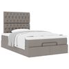 vidaXL Ottoman bed met matras 120x190 cm stof taupe