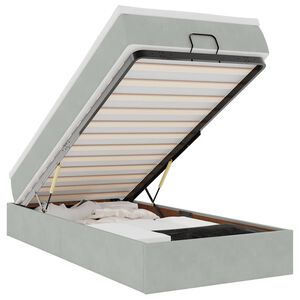 vidaXL Ottoman bed met matras 80x200cm fluweel lichtgrijs