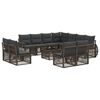 vidaXL Tuinbankenset 12 st Grijs en Donkergrijs poly rattan
