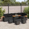 vidaXL Tuinbankenset met kussen 12 pcs Zwart poly rattan