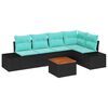 vidaXL Tuinbankenset 6 st Zwart poly rattan